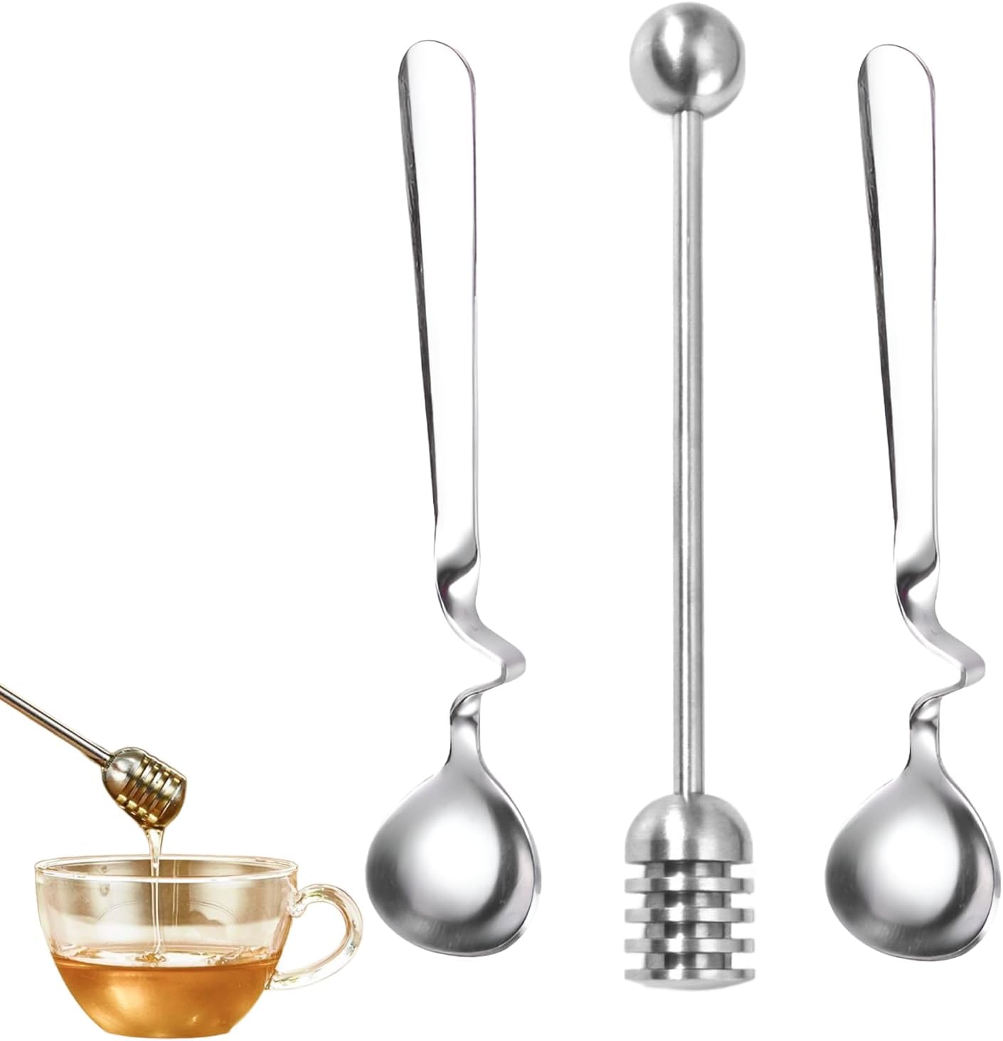 Set de 3 Cucharas para Miel y Mermelada de Acero Inoxidable | De Liñares