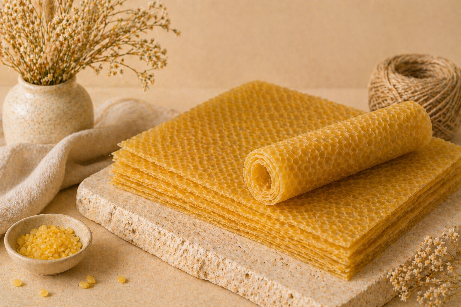 Láminas de Cera de Abeja Natural Amarilla | De Liñares
