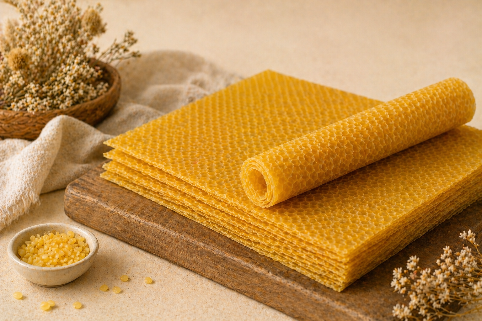 Láminas de Cera de Abeja Natural Amarilla | De Liñares
