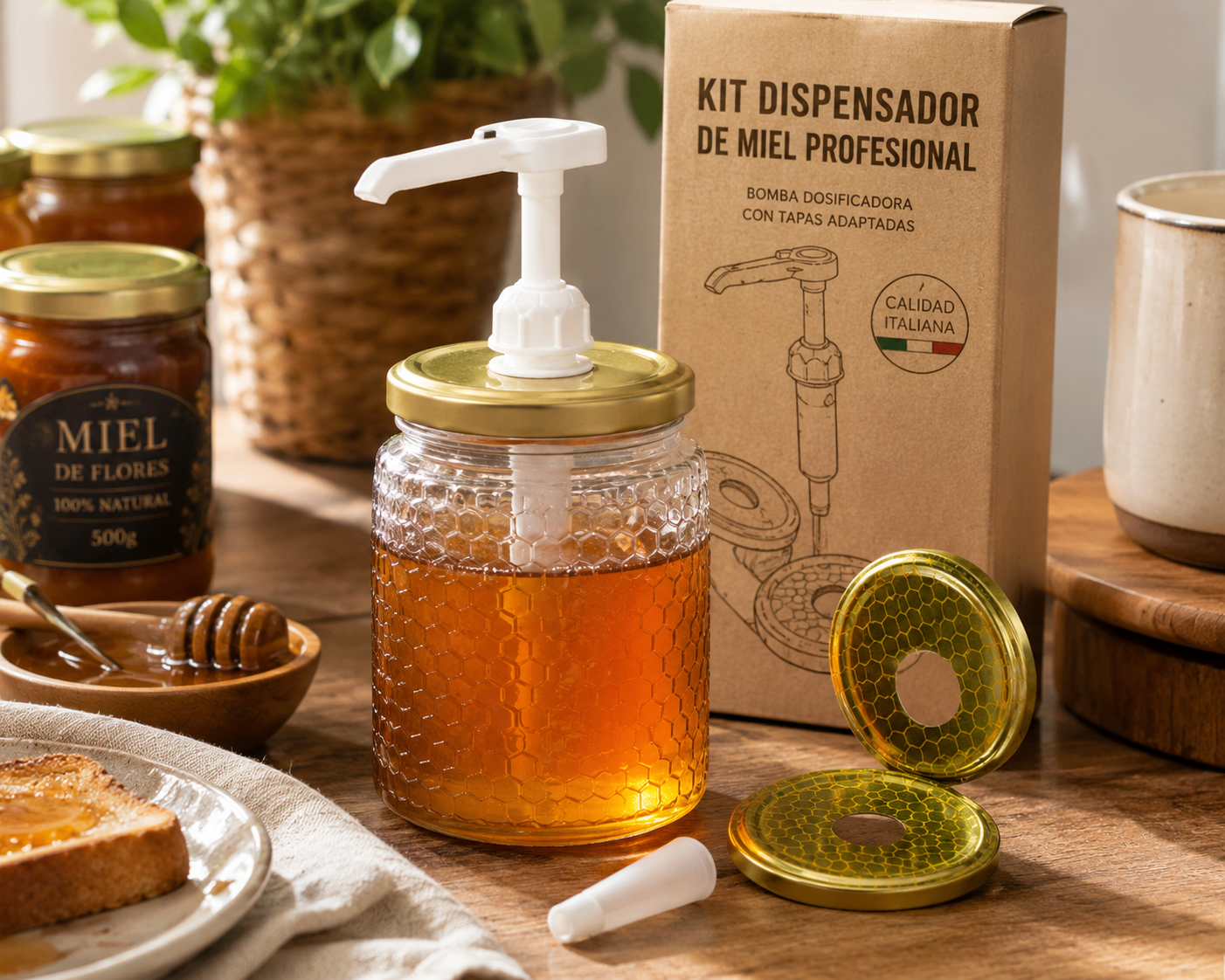 Kit Dispensador de Miel Profesional con Bomba Dosificadora | De Liñares