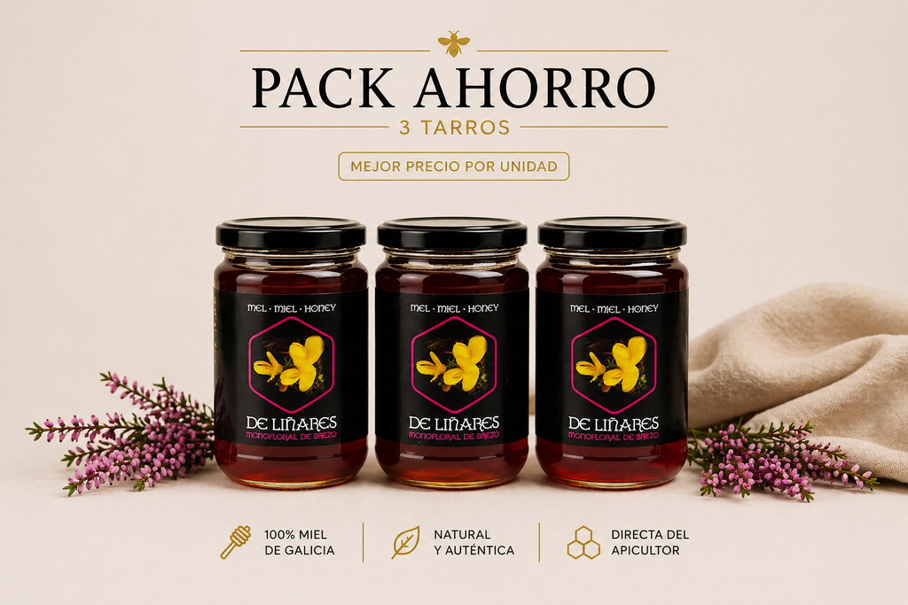 Pack Ahorro Miel Monofloral de Brezo x3 | Mel De Liñares