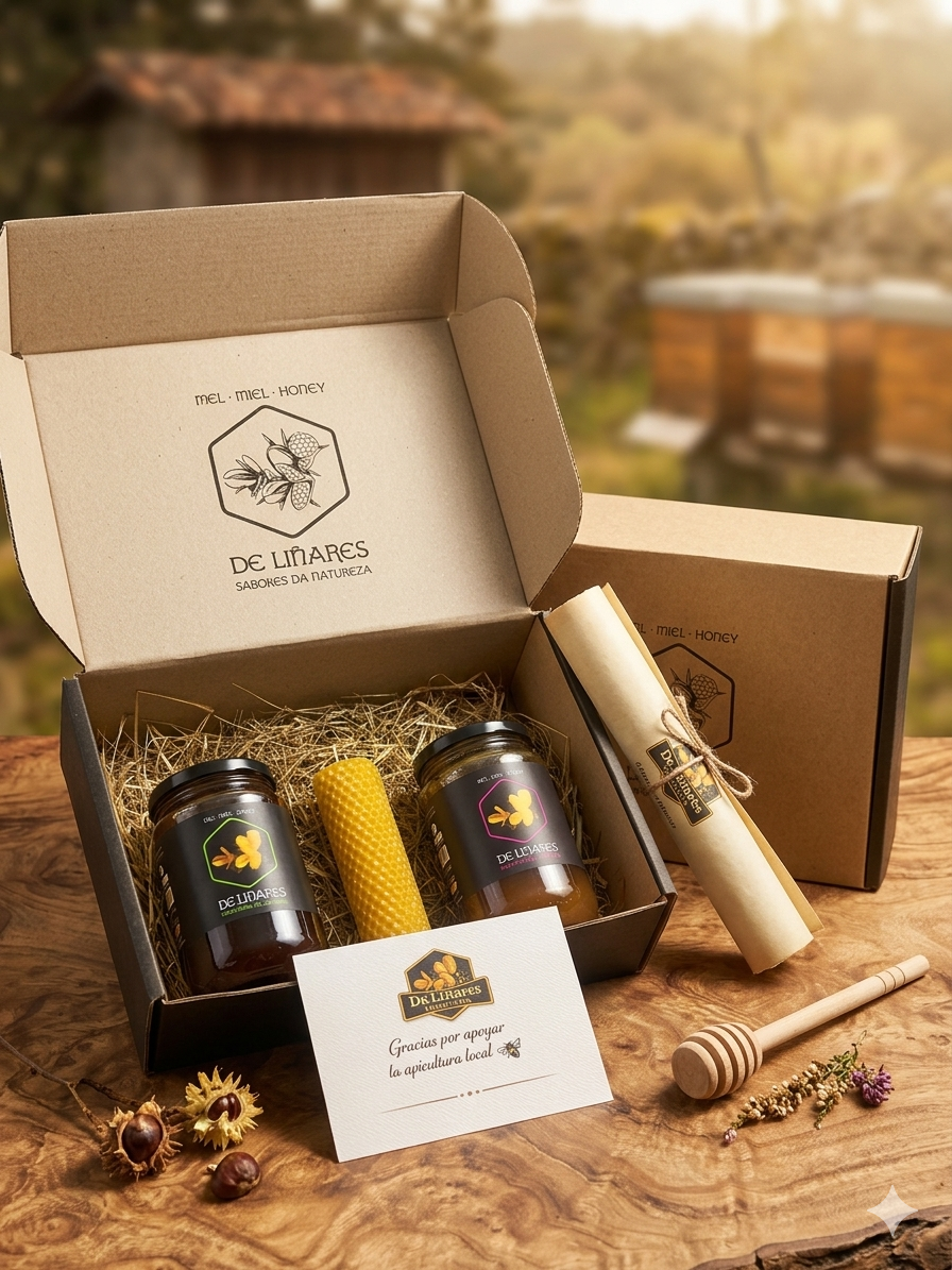 Pack Momento Dulce | Miel Artesanal y Vela Natural | Mel De Liñares