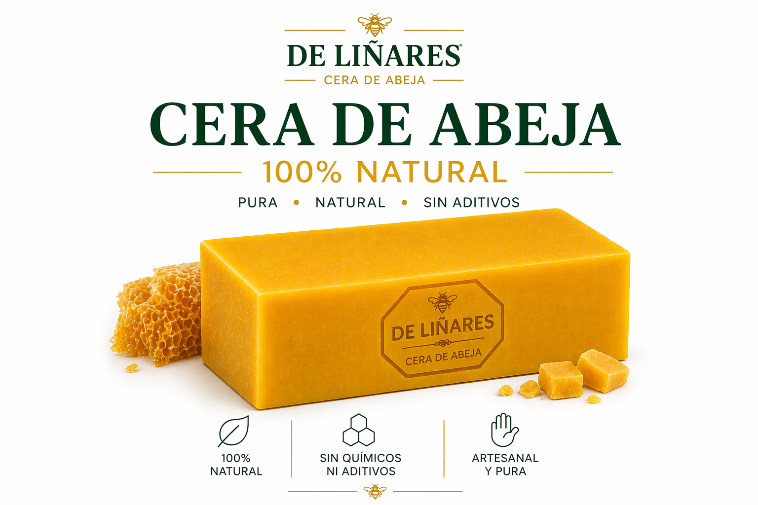 Cera de Abeja Amarilla Natural para Cosmética | De Liñares