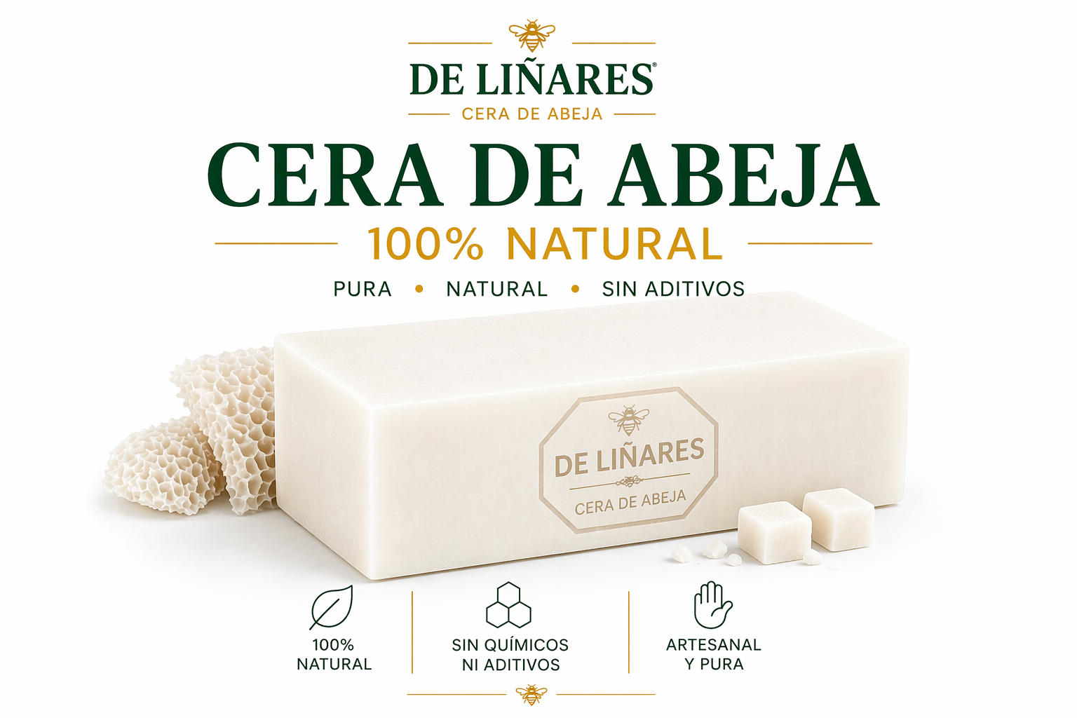 Cera de Abeja Blanca Natural para Velas | De Liñares