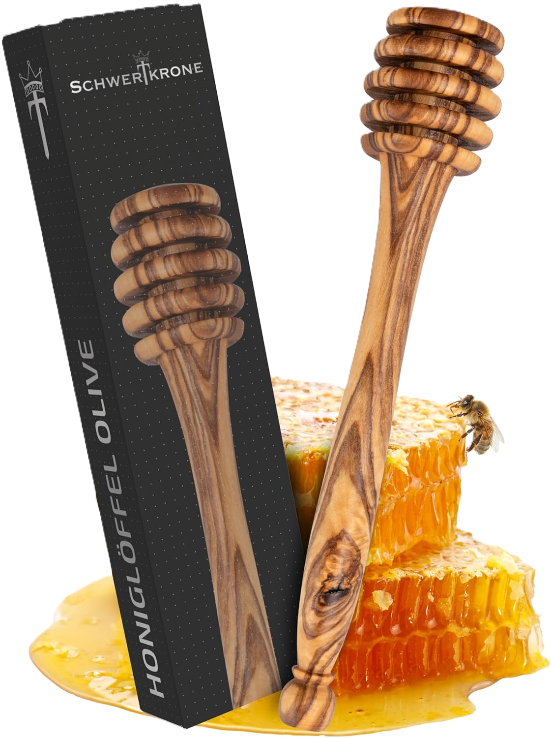 Cuchara de Miel Premium de Madera de Olivo 15 cm | De Liñares