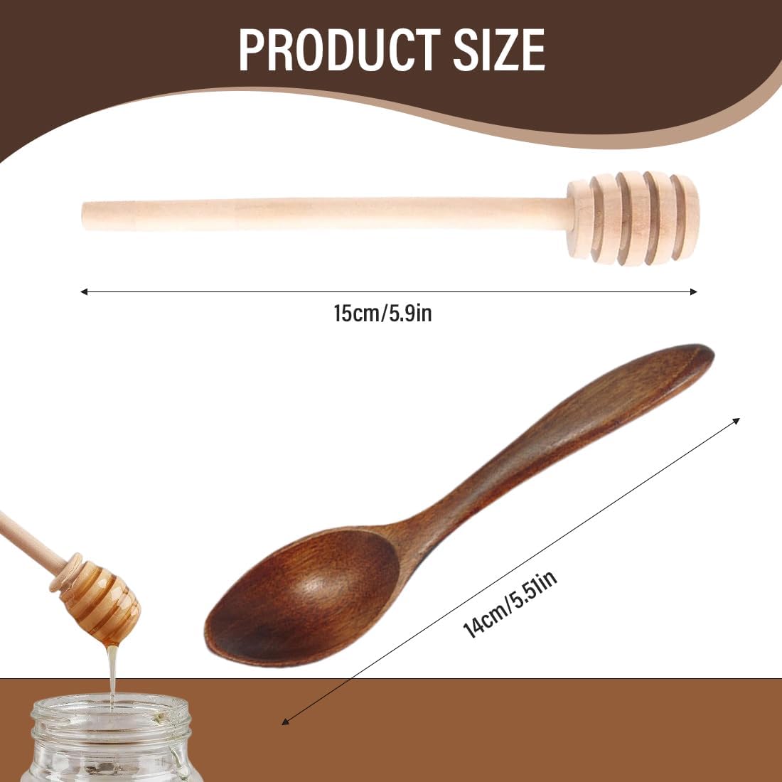 Set Agitador y Cuchara de Miel de Madera | De Liñares