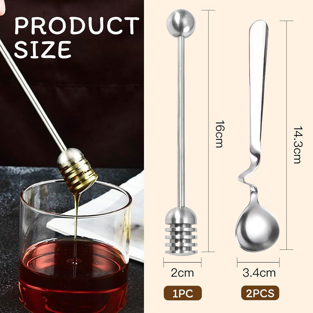 Set de 3 Cucharas para Miel y Mermelada de Acero Inoxidable | De Liñares