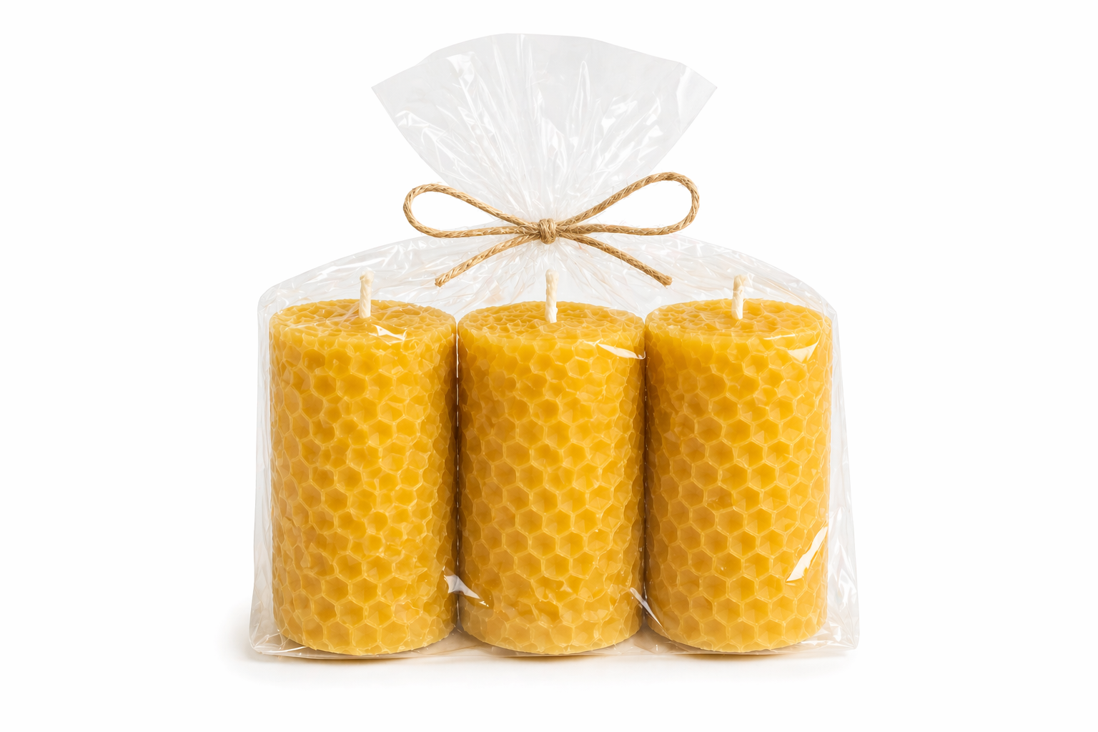 Vela de Cera de Abeja Natural Diseño Panal | Mel De Liñares