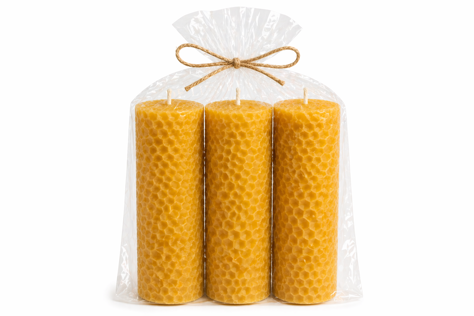 Vela de Cera de Abeja Natural Diseño Panal | Mel De Liñares