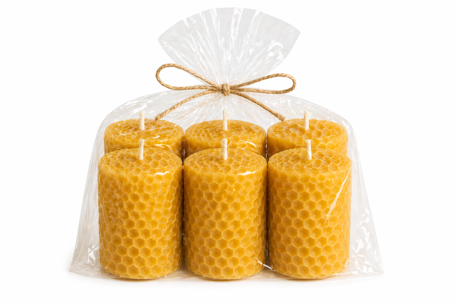 Vela de Cera de Abeja Natural Diseño Panal | Mel De Liñares